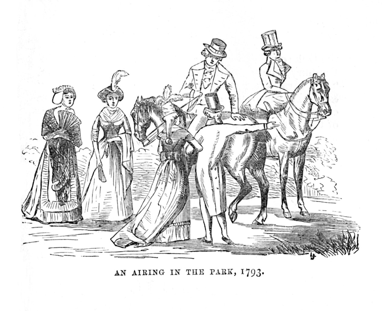 Ein Spaziergang im Park, 1793, ca. 1870 von Unbekannt