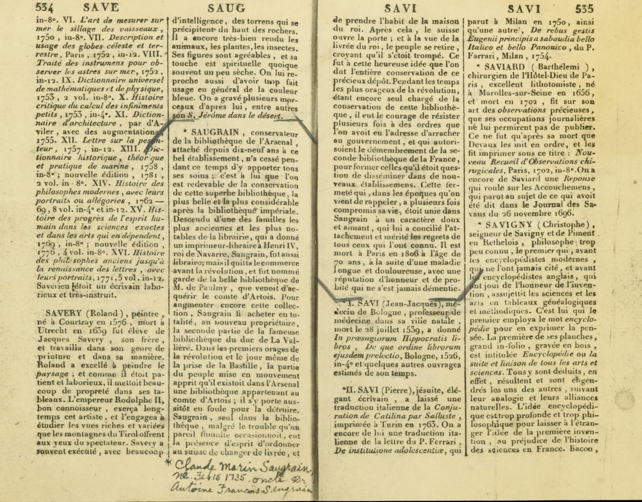 Ein Bericht über Claude Marin Saugrain, Onkel von Antoine Saugrain, 15. Februar 1735 von Unbekannt