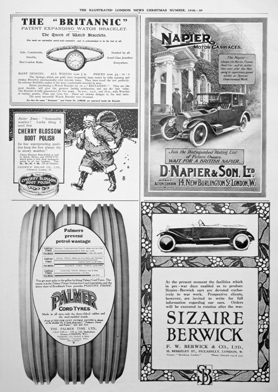 Eine Werbeseite in den Illustrated London News, Weihnachten, 1916 von Unbekannt