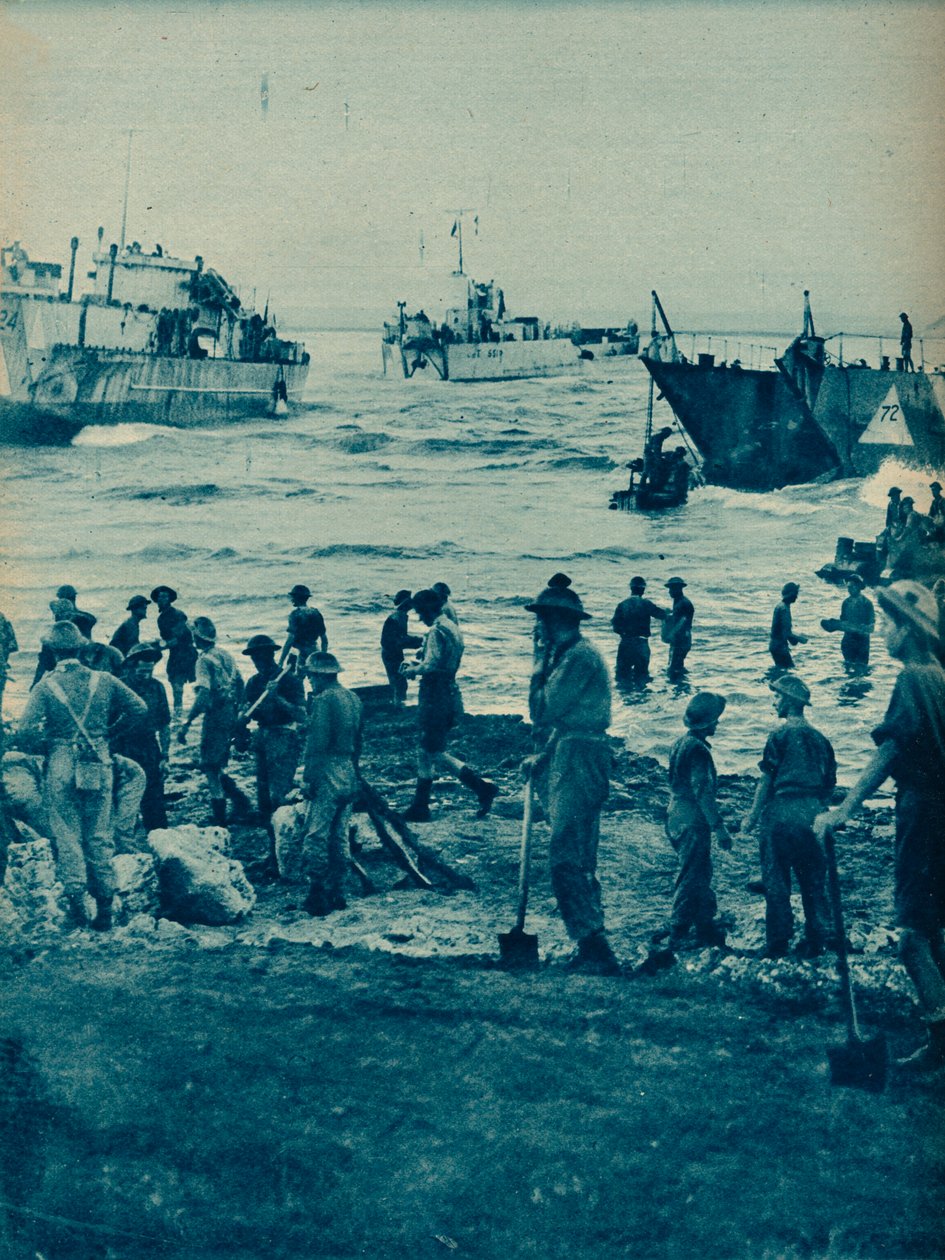 Als die Sonne am Invasionstag aufging: Mit Pickel und Schaufel wird der Weg freigemacht, 1943-44 von Unbekannt