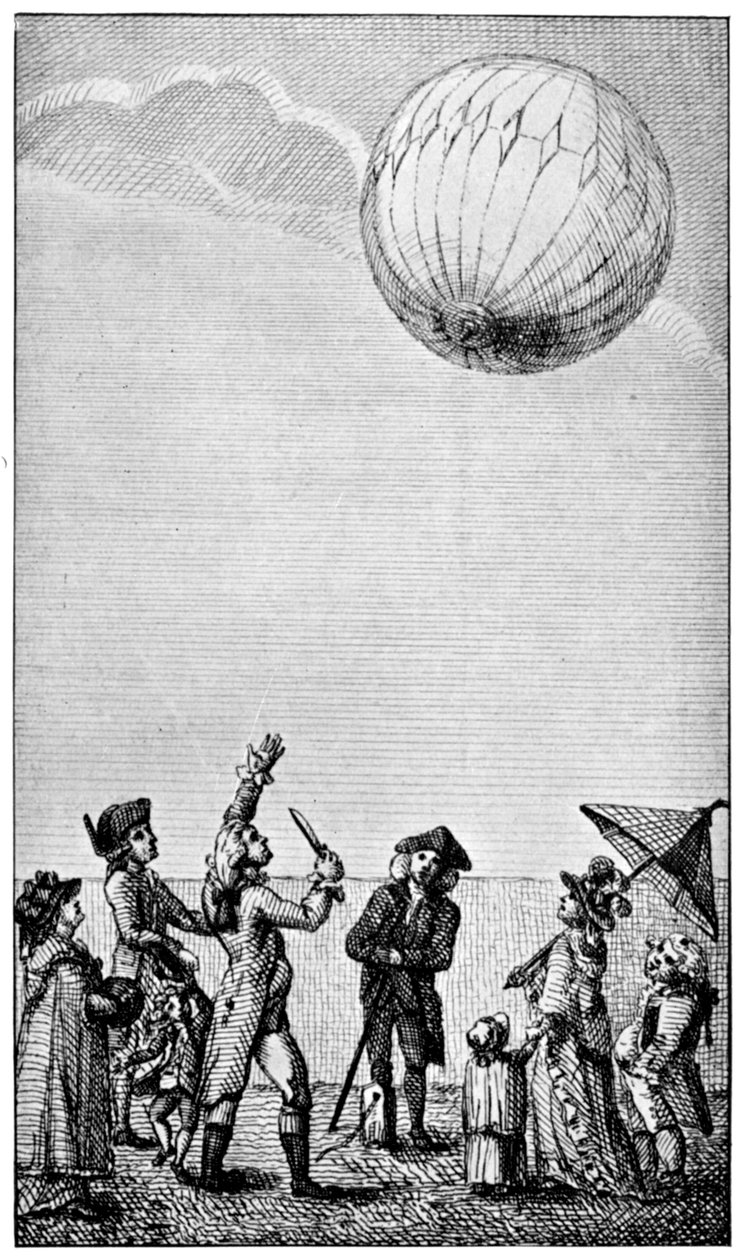 Aufstieg eines Montgolfière-Ballons von Unbekannt
