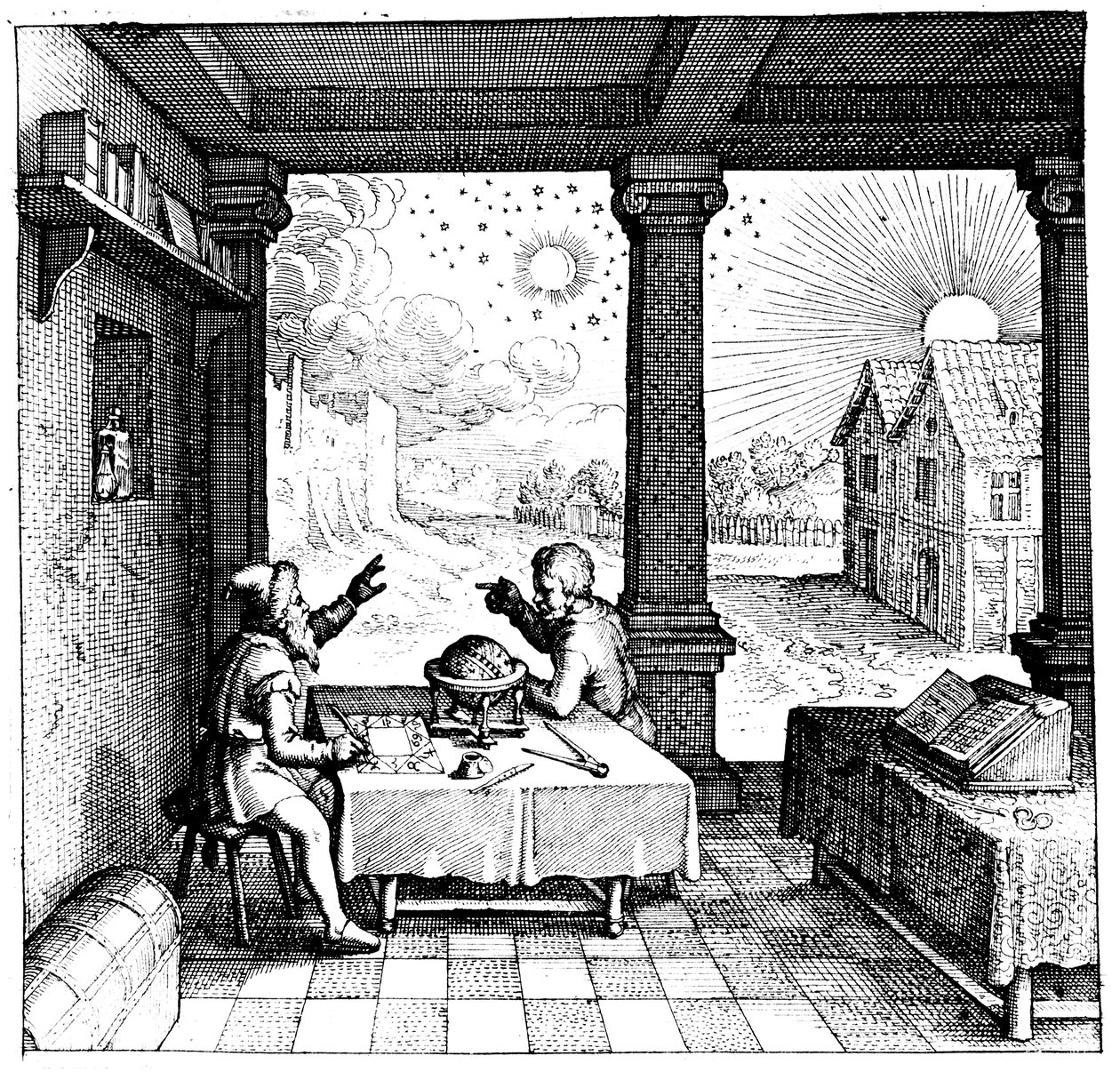 Astrologen bereiten ein Horoskop vor, 1617-1619 von Unbekannt