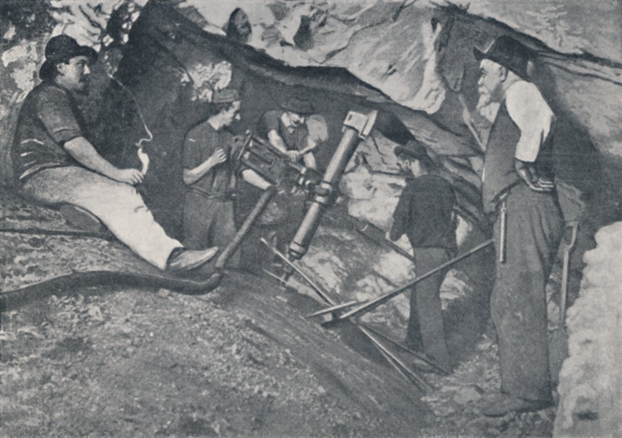 Bei der Arbeit in einer viktorianischen Goldmine, 1923 von Unbekannt