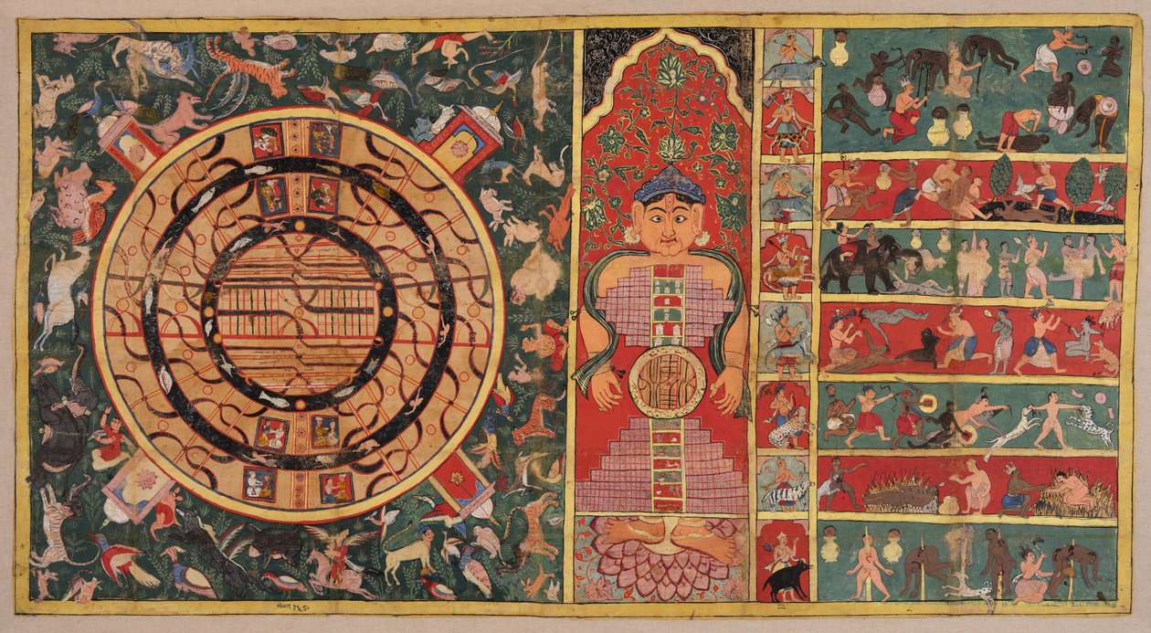 Athai-dvipa: Die zwei und eine halbe Kontinente, das Universum in Form einer Person..., 1613 von Unbekannt