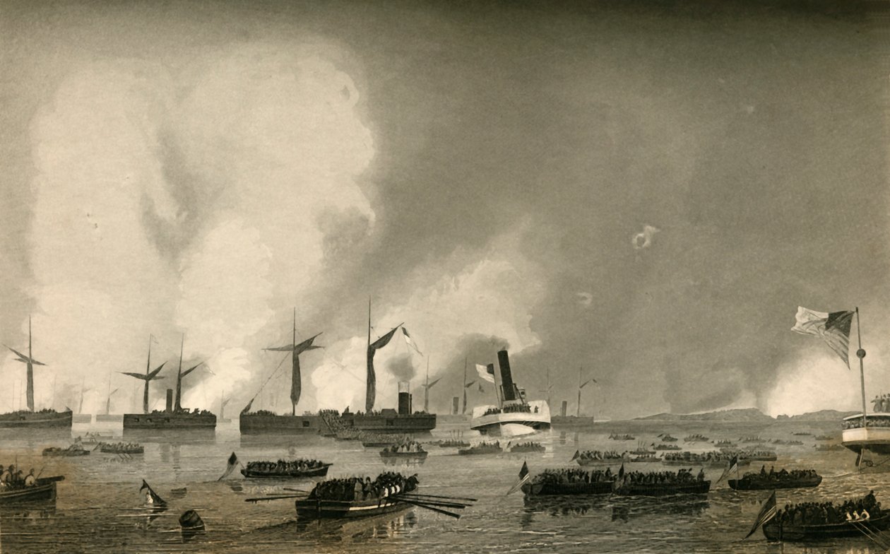 Angriff auf Roanoke Island - Landung der Truppen, 1878 von Unbekannt