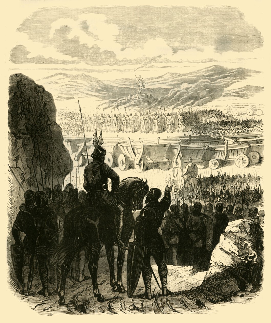Attila auf dem Scheiterhaufen, nach seiner Niederlage durch Aetius, 453 n. Chr., 1890 von Unbekannt
