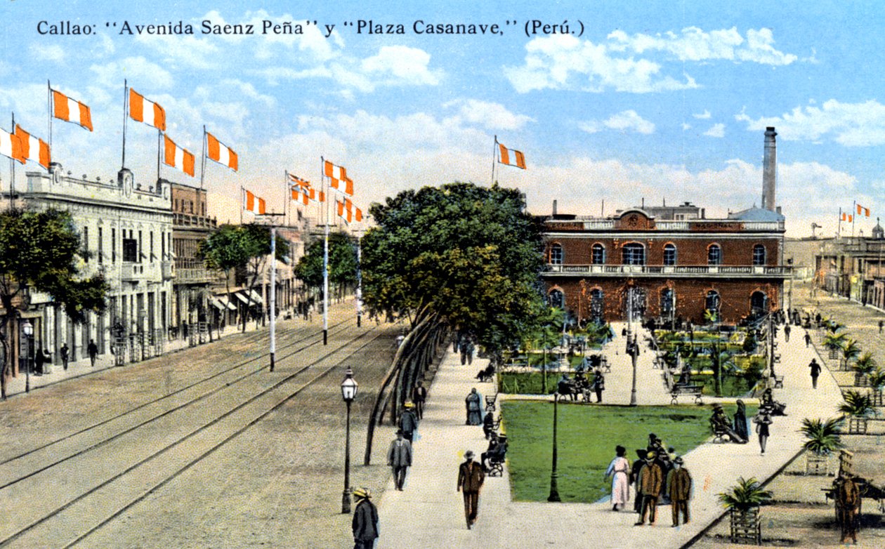 Avenida Saenz Pena und Plaza Casanave, Callao, Peru von Unbekannt