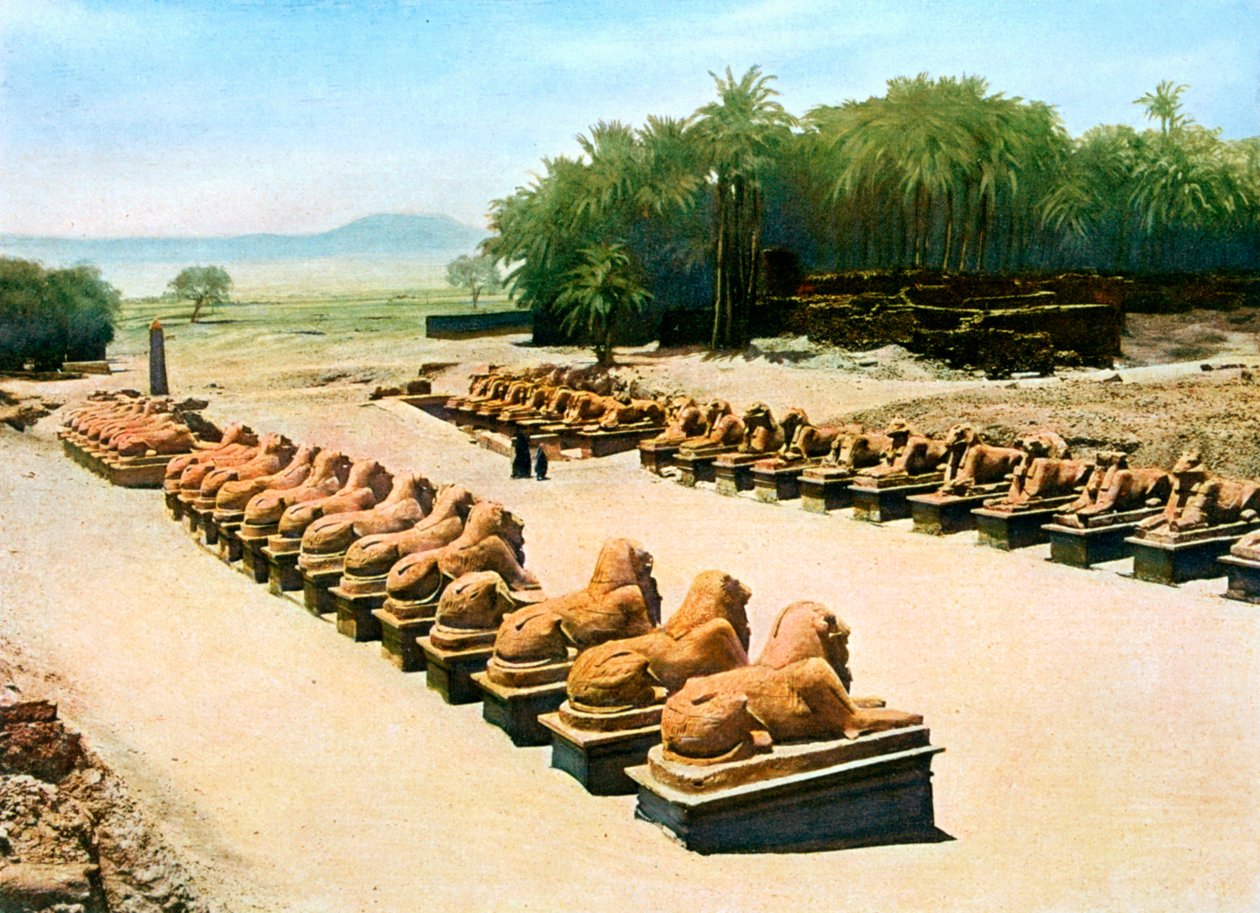 Allee der widderköpfigen Sphinxe, Tempel von Amun-Re, Karnak, Luxor, Ägypten, 20. Jahrhundert von Unbekannt