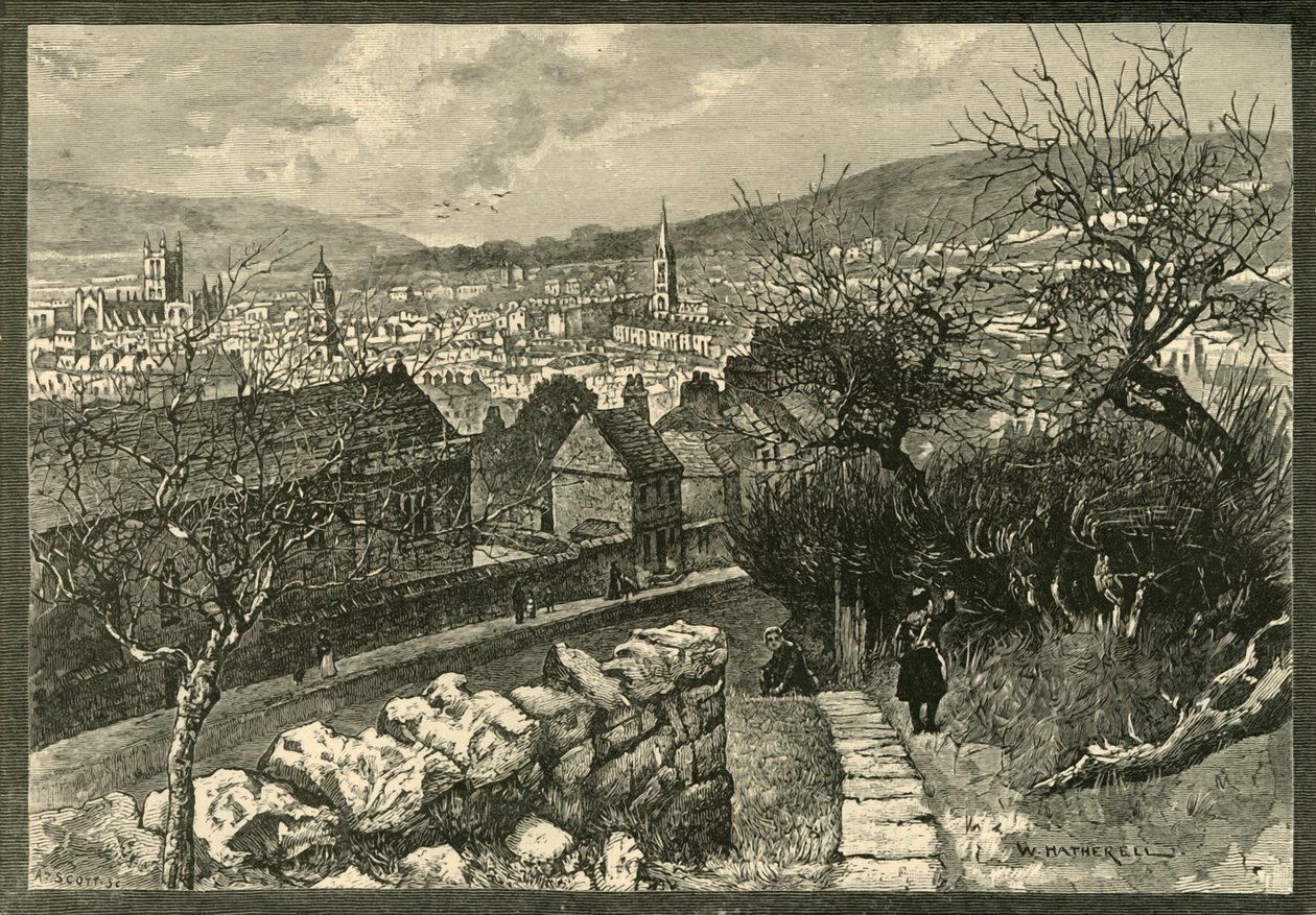 Bath, von Beechen Cliff, 1898 von Unbekannt