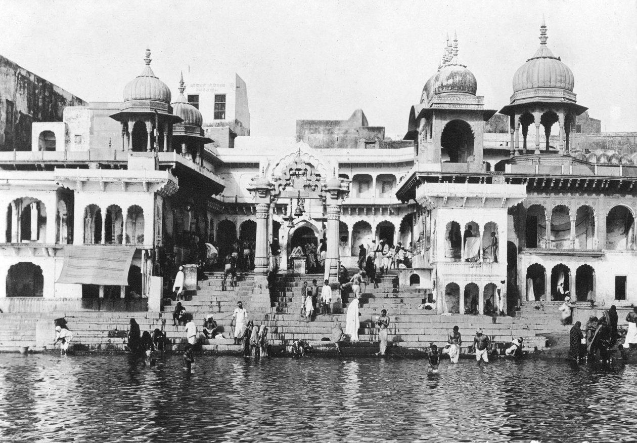 Badestelle am Yamuna-Fluss, Muttra, 1917 von Unbekannt