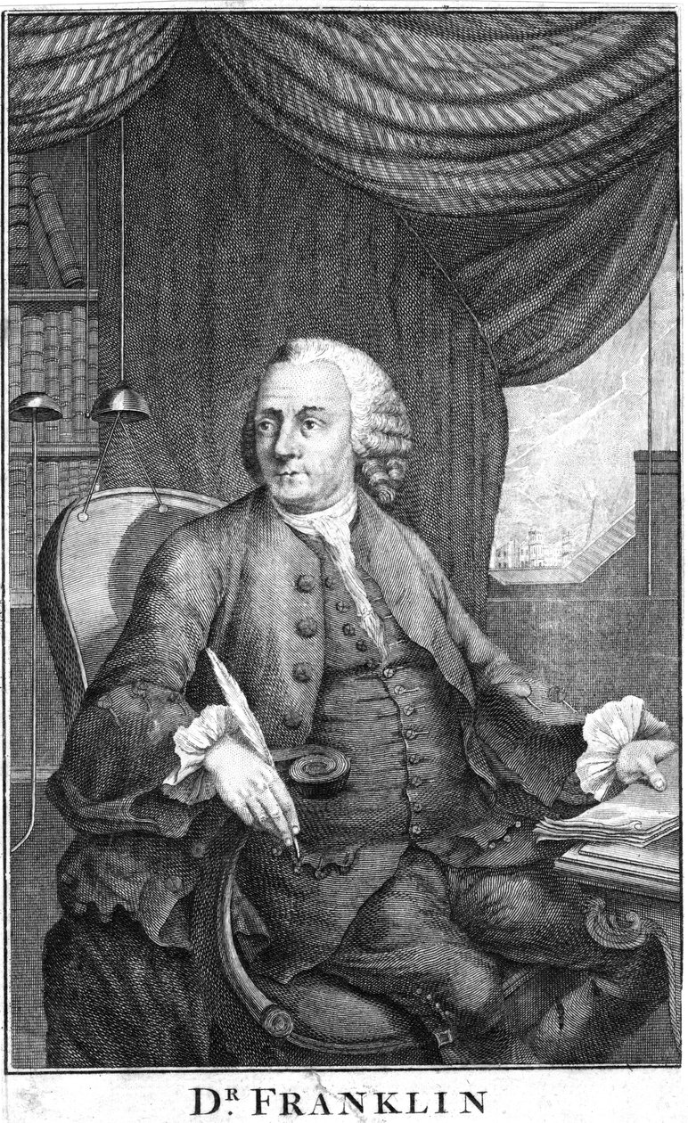 Benjamin Franklin, amerikanischer Wissenschaftler, Erfinder und Staatsmann, spätes 18. Jahrhundert von Unbekannt