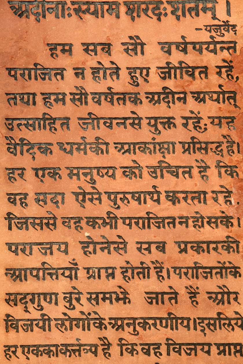 Bhagavad Gita eingraviert in einen Hindu-Tempel, Vrindavan, Indien von Unbekannt
