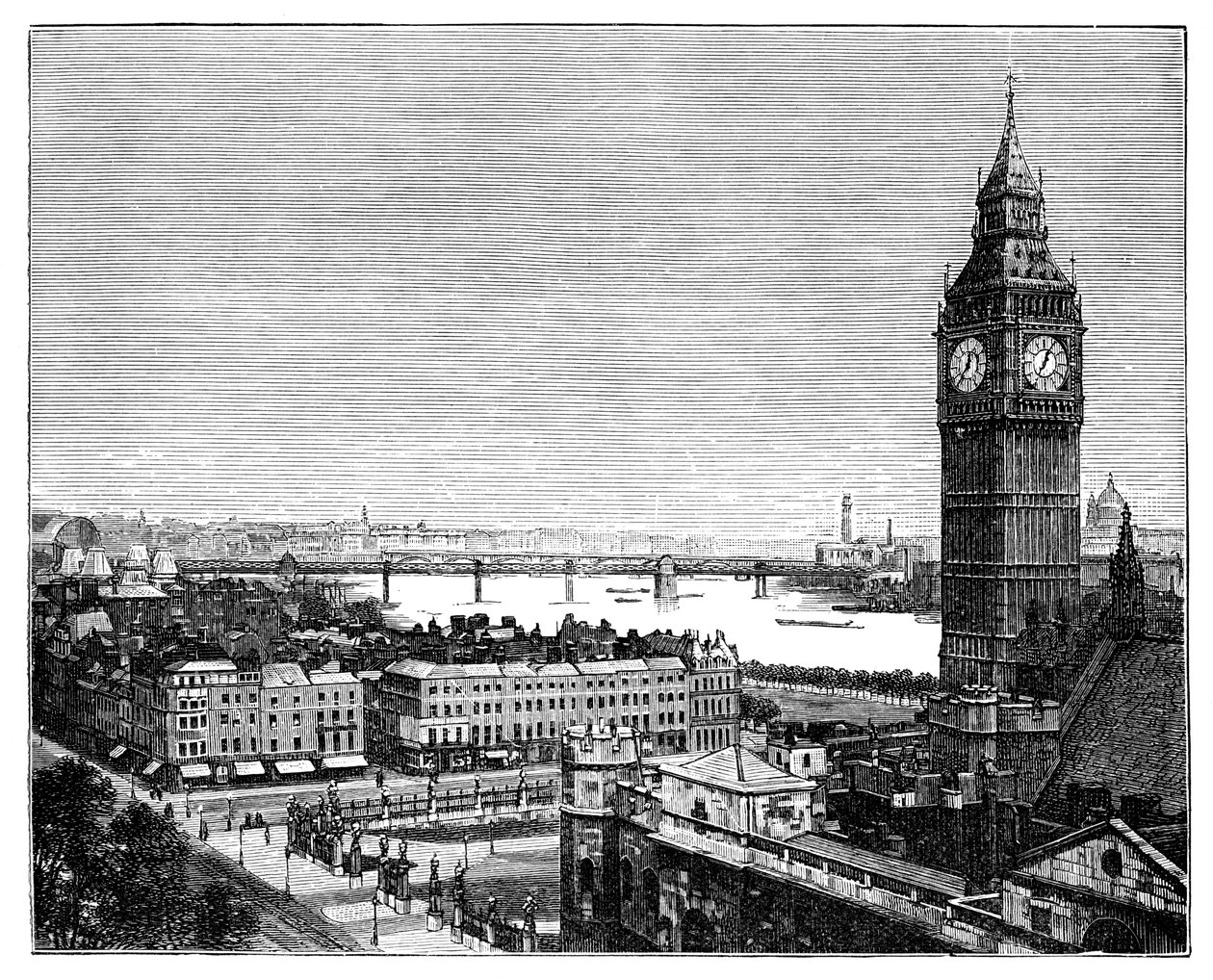 Big Ben und die Houses of Parliament, Westminster, London, 1870 von Unbekannt