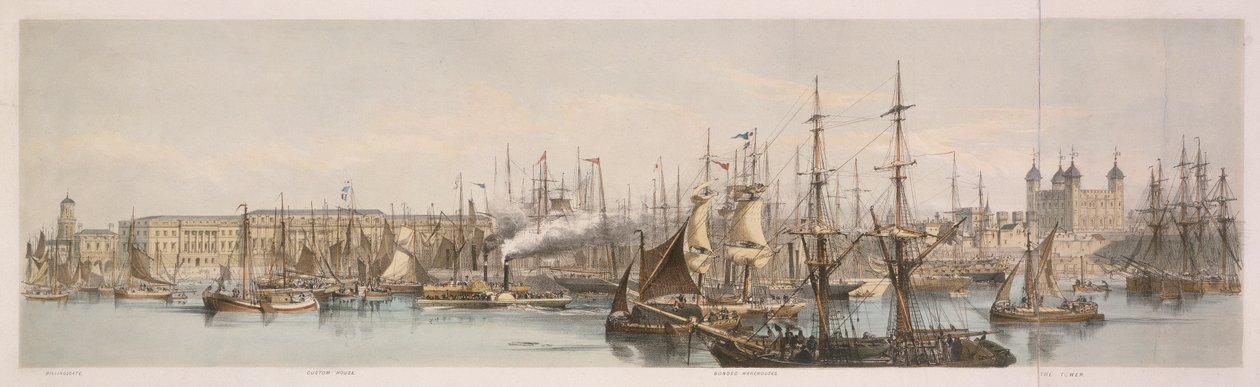 Billingsgate, Zollhaus und der Tower of London von Unbekannt
