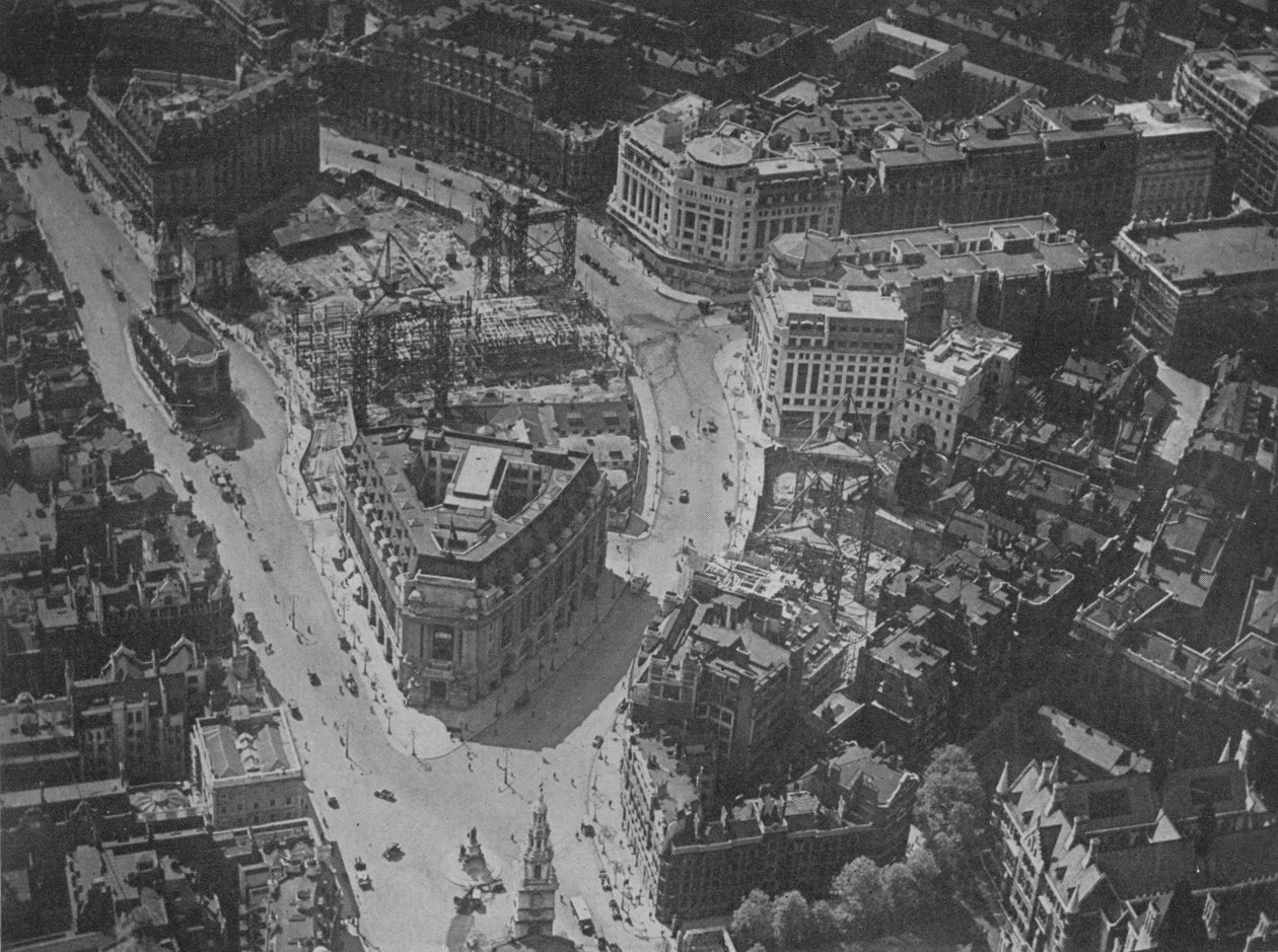 Vogelperspektive der Umgebung von Bush House, London, 1924 von Unbekannt