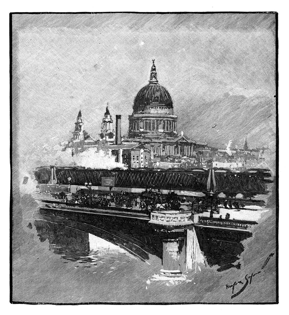 Blackfriars Bridge und St. Pauls Kathedrale, London von Unbekannt