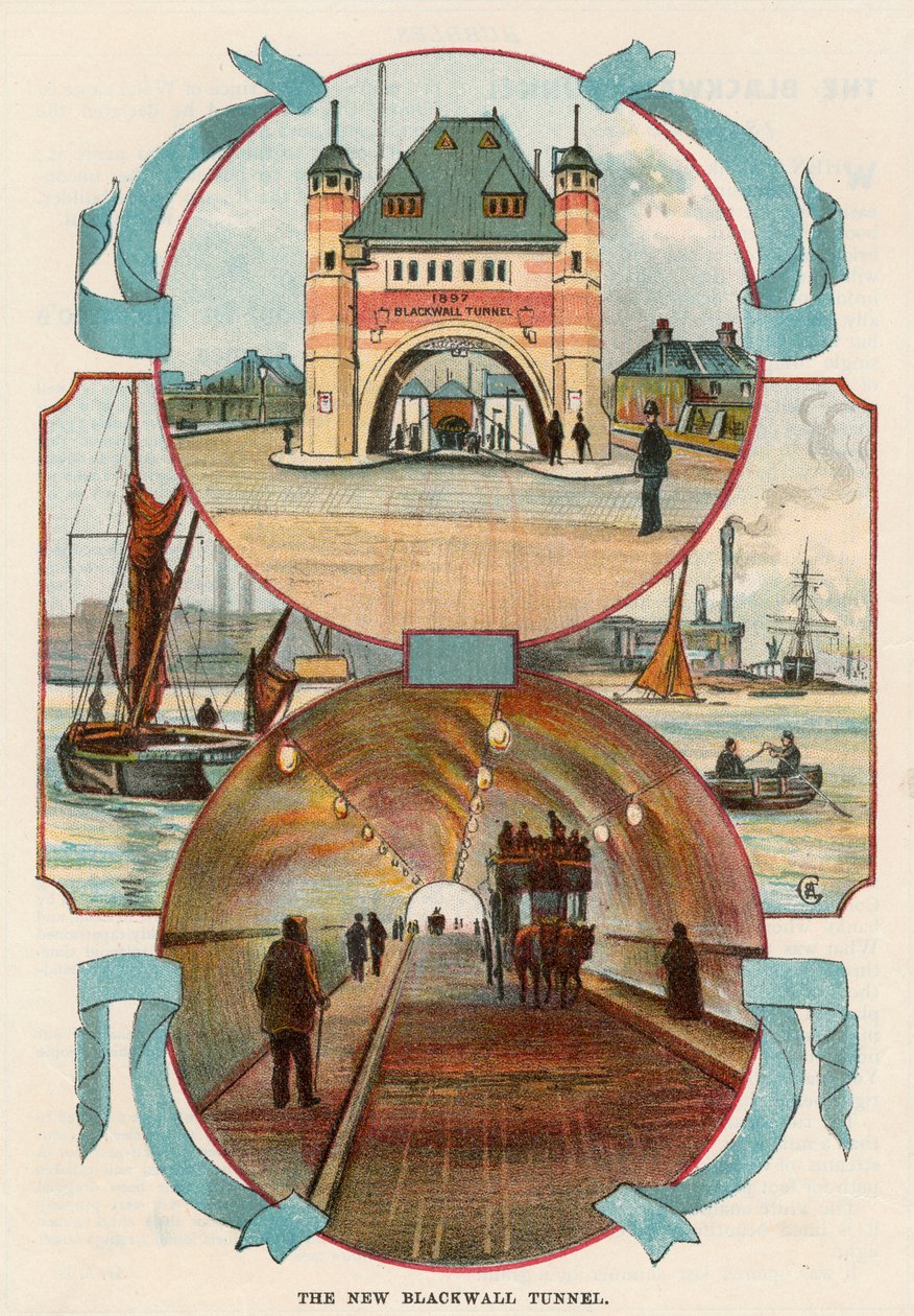 Blackwall-Tunnel, London, um 1900 von Unbekannt
