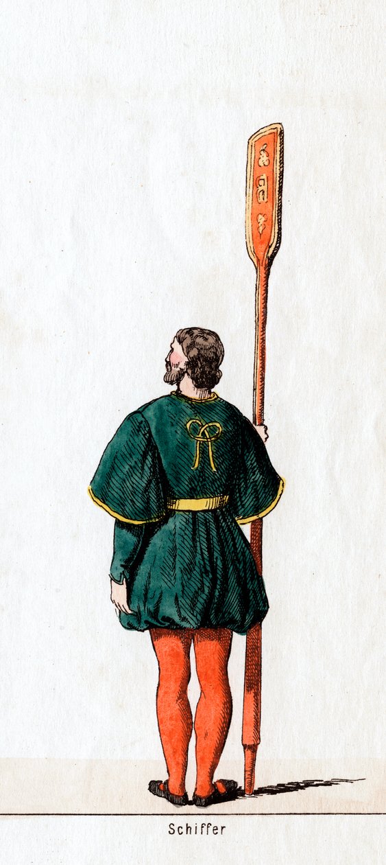 Bootsmann, Kostümentwurf für Shakespeares Stück, Heinrich VIII., 19. Jahrhundert von Unbekannt