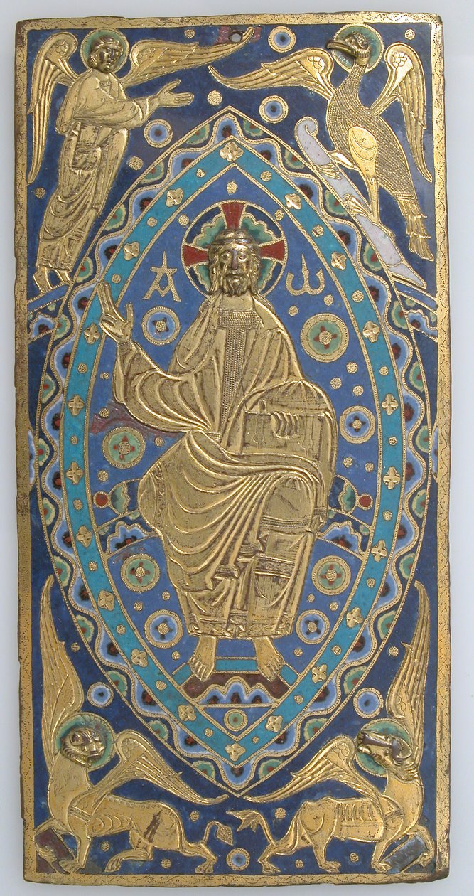 Buchdeckelplakette mit Christus in Majestät, Französisch, ca. 1200 von Unbekannt