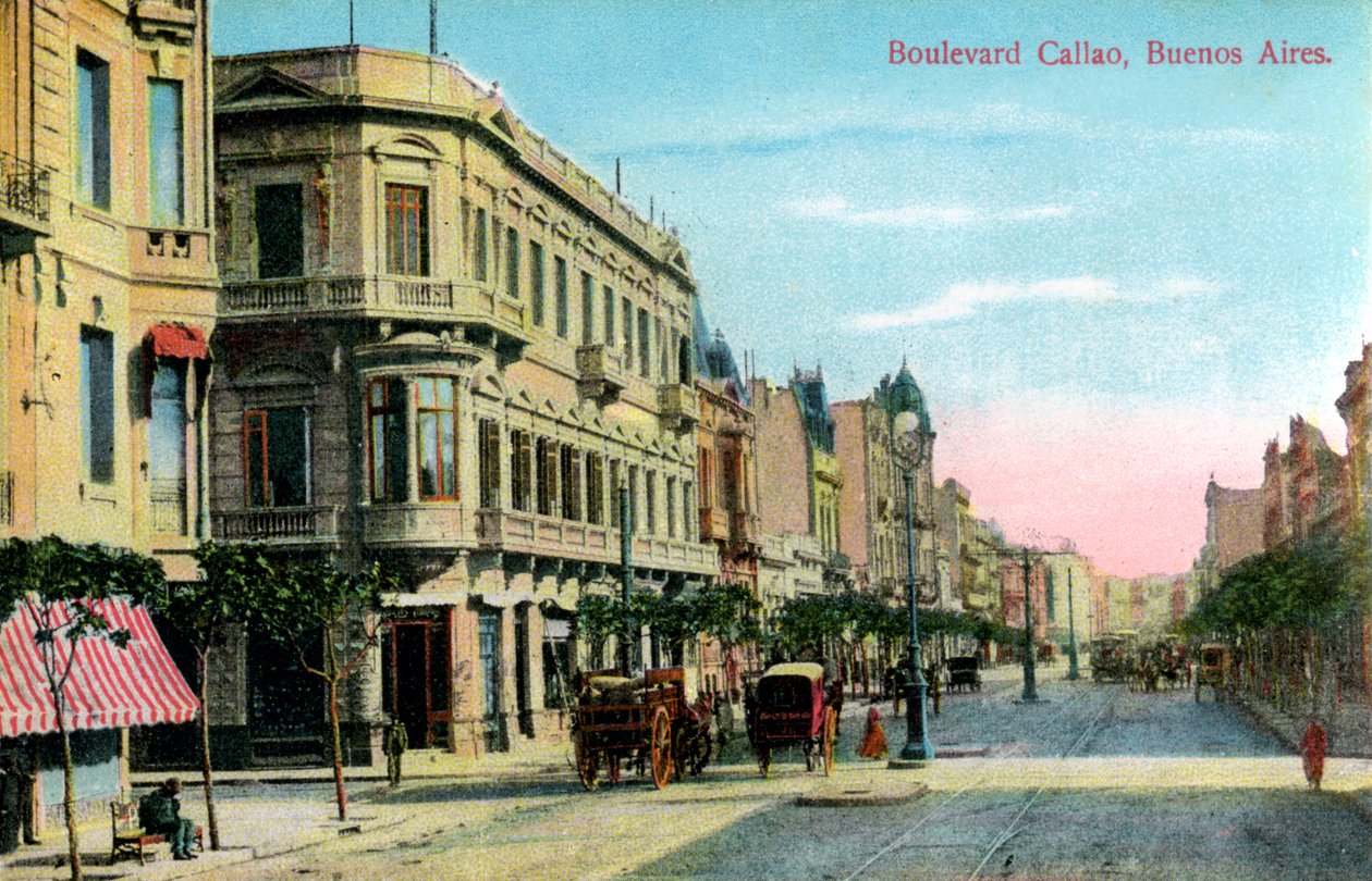 Boulevard Callao, Buenos Aires, Argentinien, spätes 19. oder frühes 20. Jahrhundert von Unbekannt