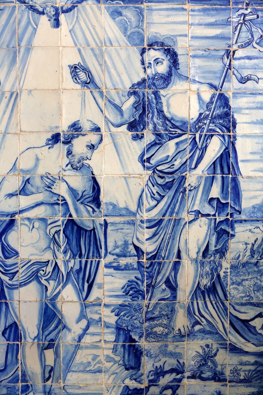 Brasilien, Bahia, Salvador: Azulejo in der Bonfim-Kirche: Taufe Jesu von Unbekannt