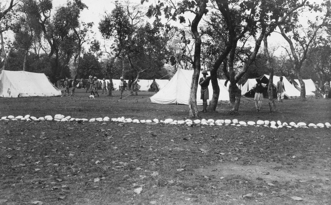 Lager der britischen Armee am Fluss Yamuna, Indien, 1917 von Unbekannt