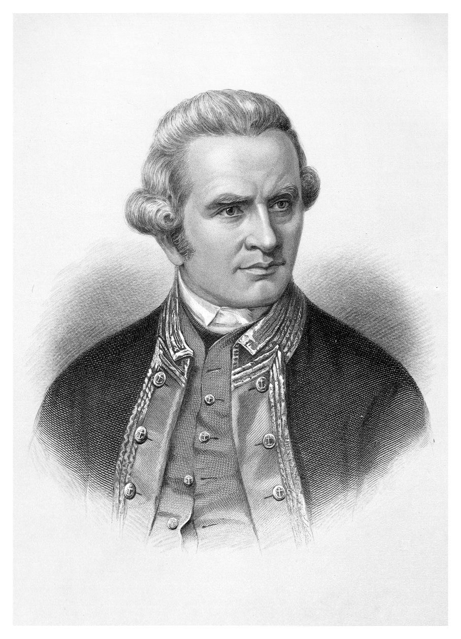 Kapitän James Cook, englischer Entdecker, Navigator und Kartograf, 1886 von Unbekannt