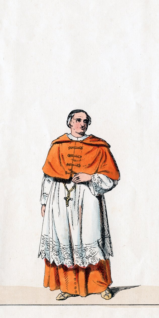 Kardinal Wolsey, Kostümdesign für Shakespeares Stück, Heinrich VIII, 19. Jahrhundert von Unbekannt