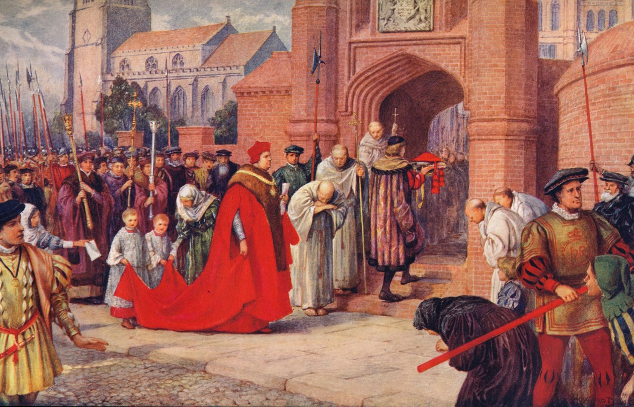 Kardinal Wolsey betritt möglicherweise den Hampton Court Palace, 1917 von Unbekannt