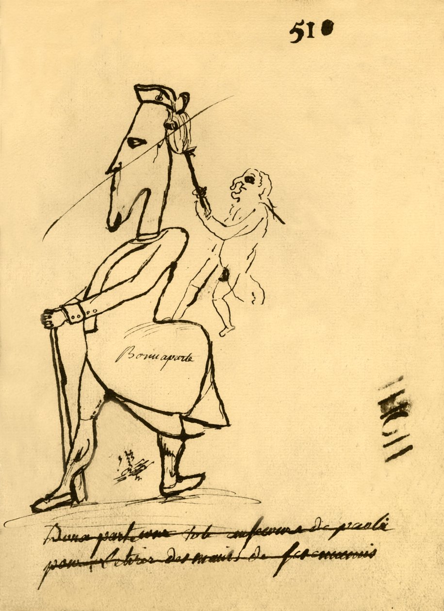 Karikatur von Napoleon, 1779, 1921 von Unbekannt