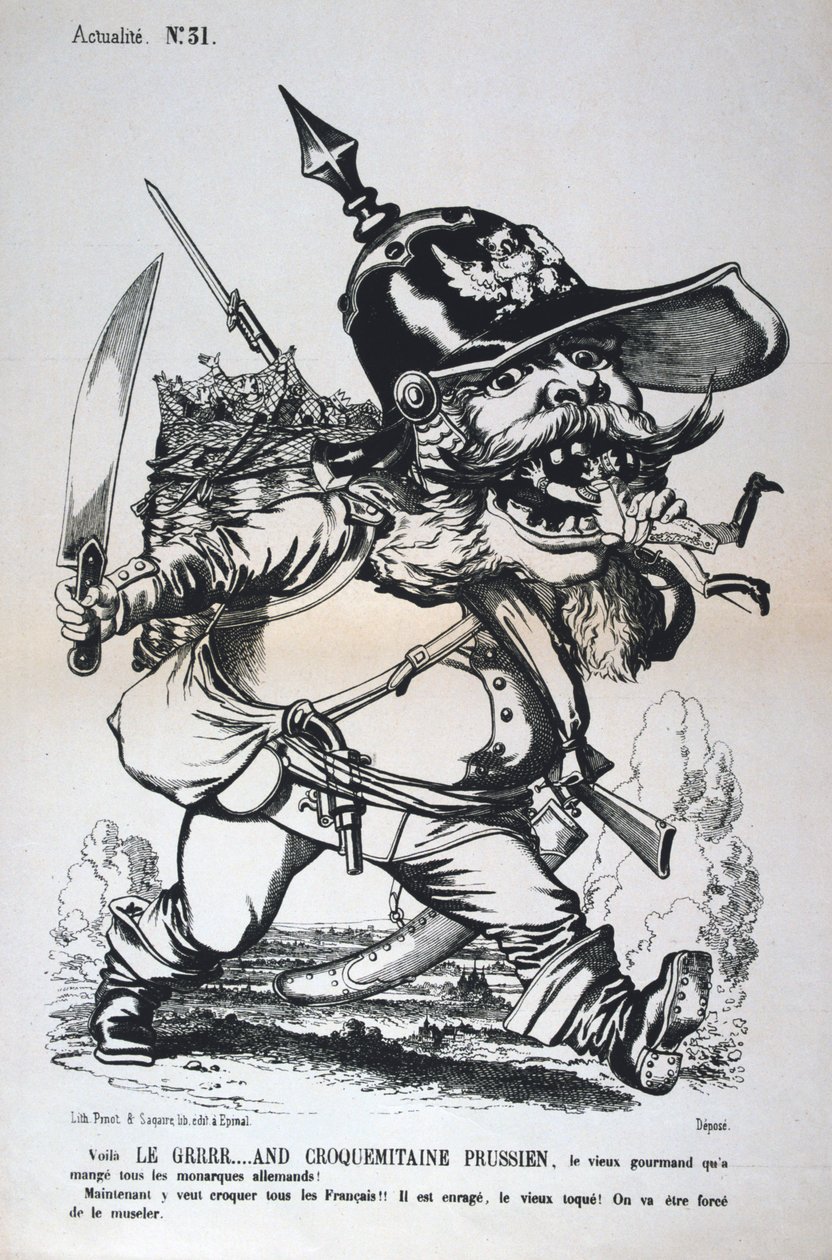 Karikatur von Wilhelm I. von Preußen, Deutsch-Französischer Krieg, 1870-1871 von Unbekannt