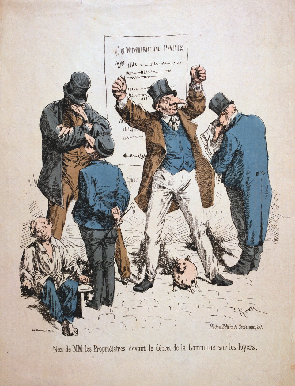 Karikatur der Eigentümer, Pariser Kommune, 1871 von Unbekannt