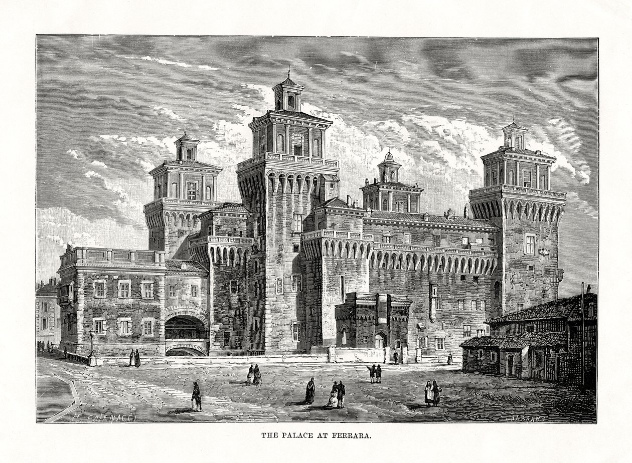 Castello Estense, Ferrara, Italien, 1879 von Unbekannt