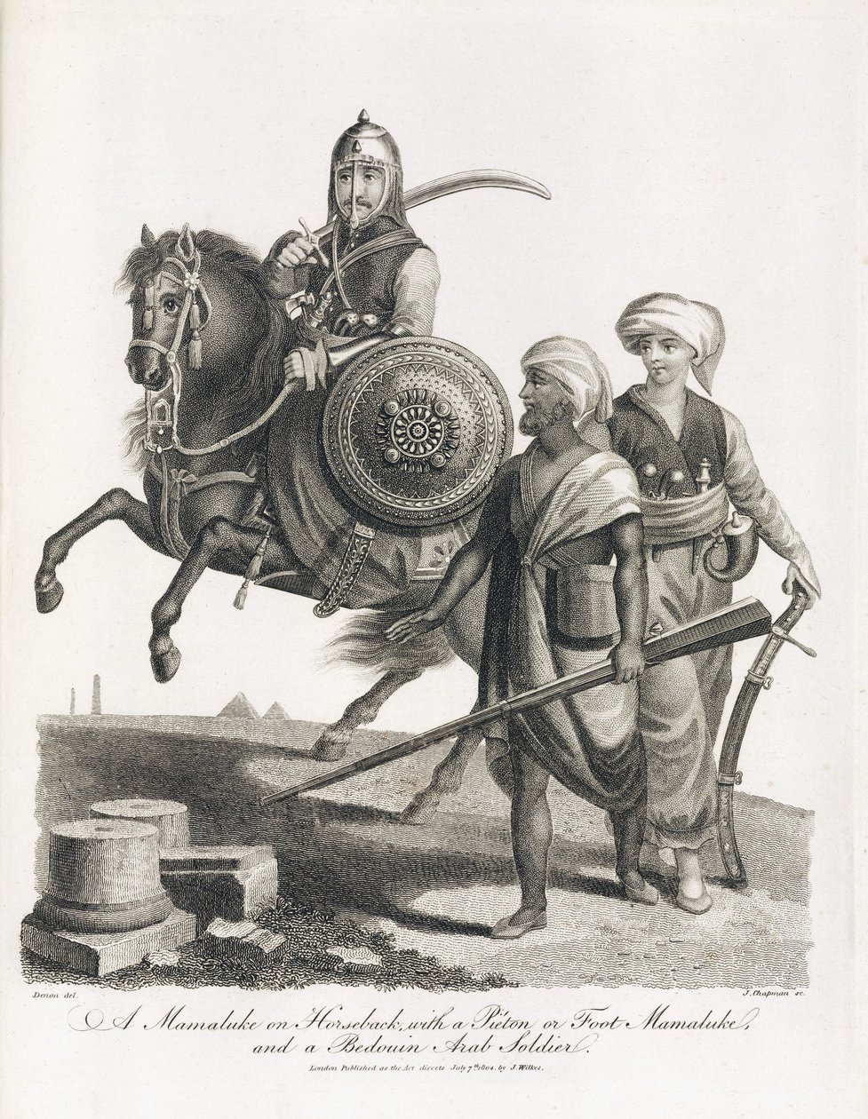 Kavallerie-Mameluck und Soldaten der Infanterie-Mameluck und Beduinen, 1804 von Unbekannt