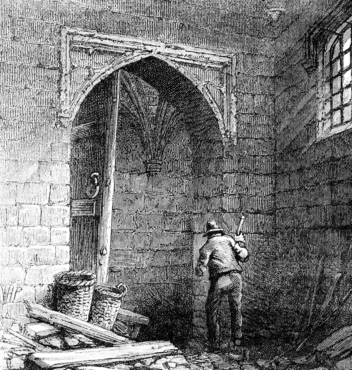 Keller unter den Häusern des Parlaments zur Zeit von König James I., ca. 1902 von Unbekannt