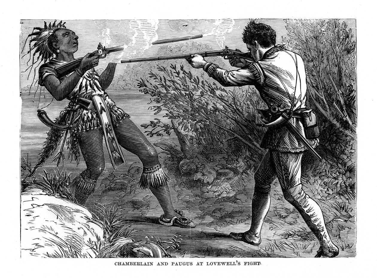 Chamberlain und Paugus bei Lovewells Kampf, 1725, 1872 von Unbekannt