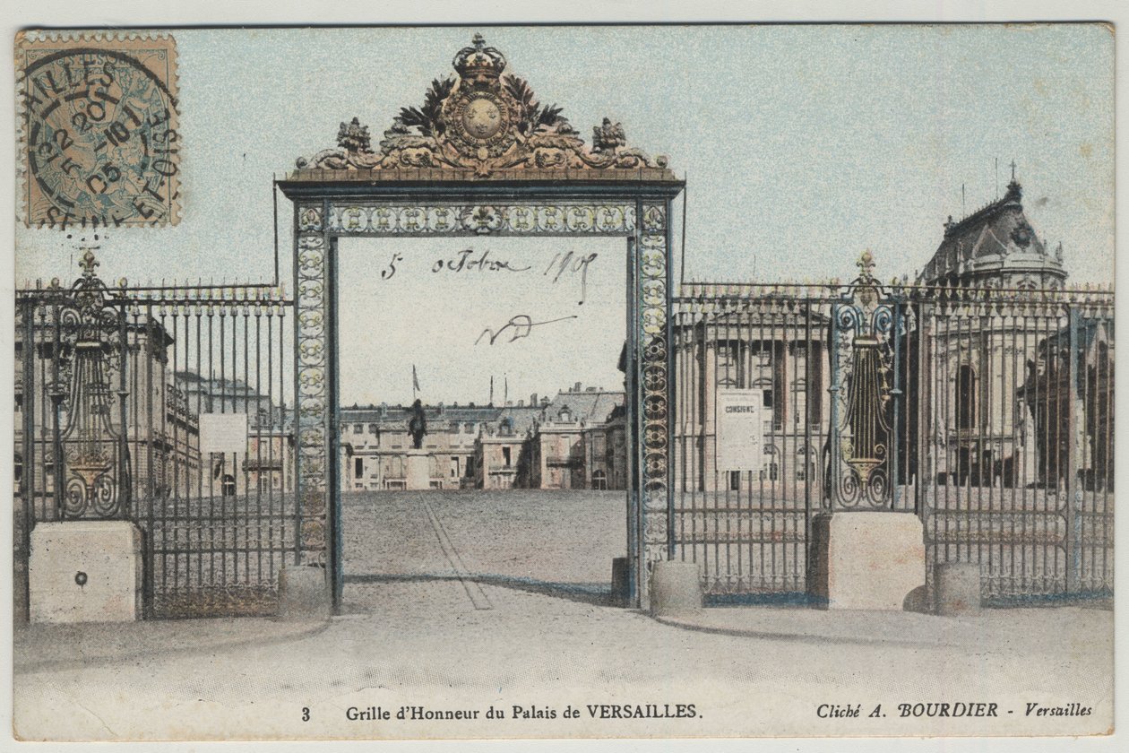 Schloss Versailles: Ehrengitter - Postkarte datiert 1905 von Unbekannt