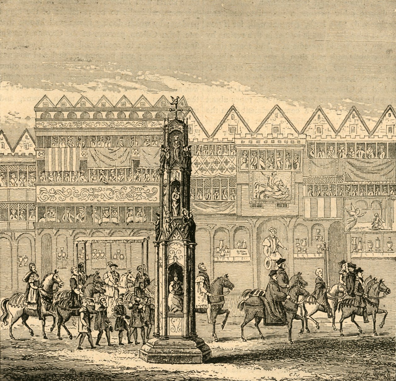Cheapside-Kreuz, wie es 1547 erschien, 1897 von Unbekannt
