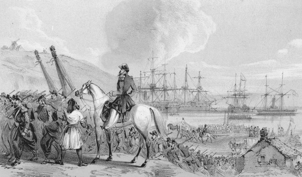 Cherson - Kosakenbucht. Französischer Landeplatz und Depot, ca. 1850er Jahre von Unbekannt