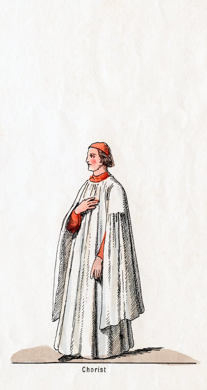 Chorist, Kostümentwurf für Shakespeares Stück, Heinrich VIII von Unbekannt