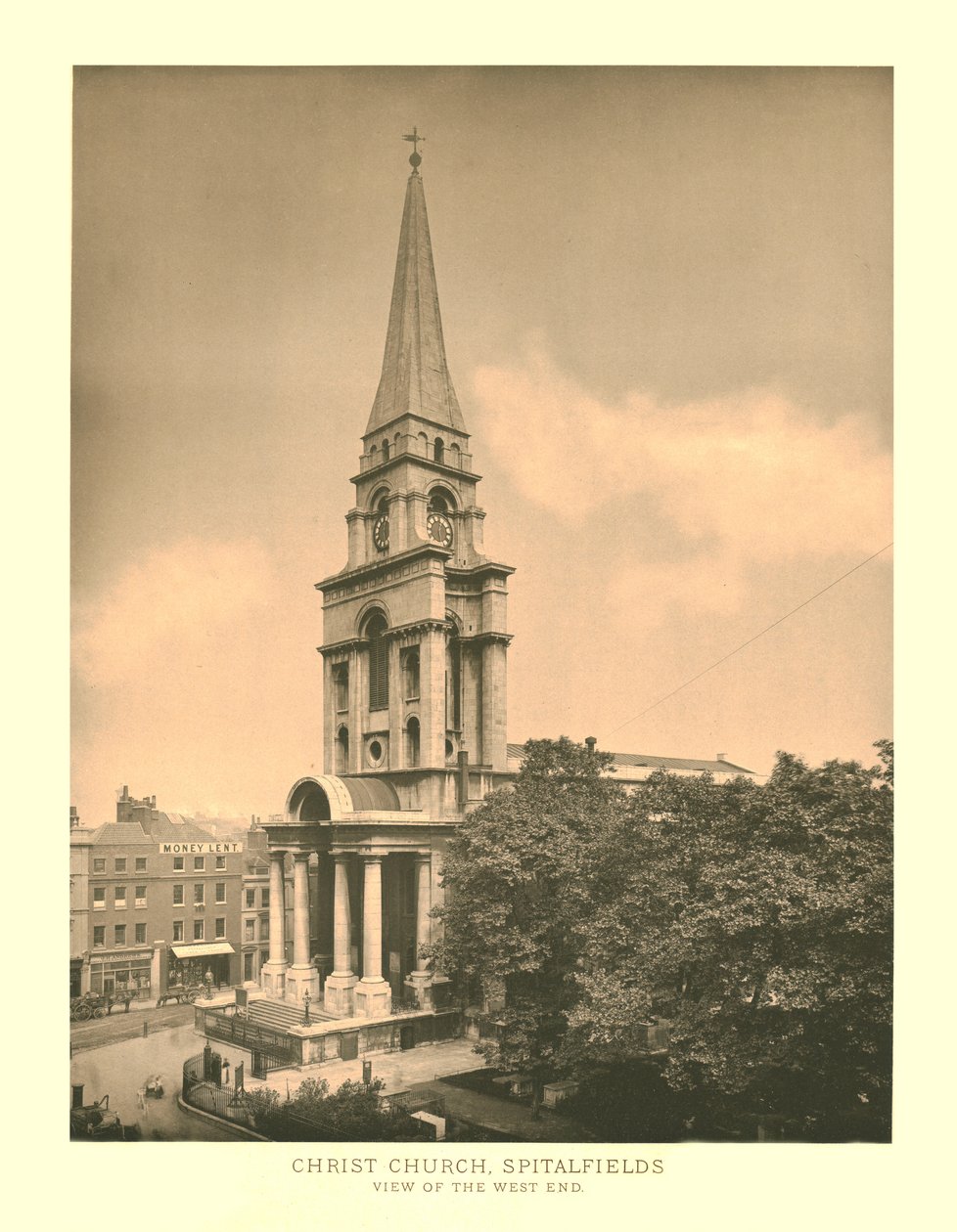 Christ Church, Spitalfields, Ansicht des Westendes von Unbekannt