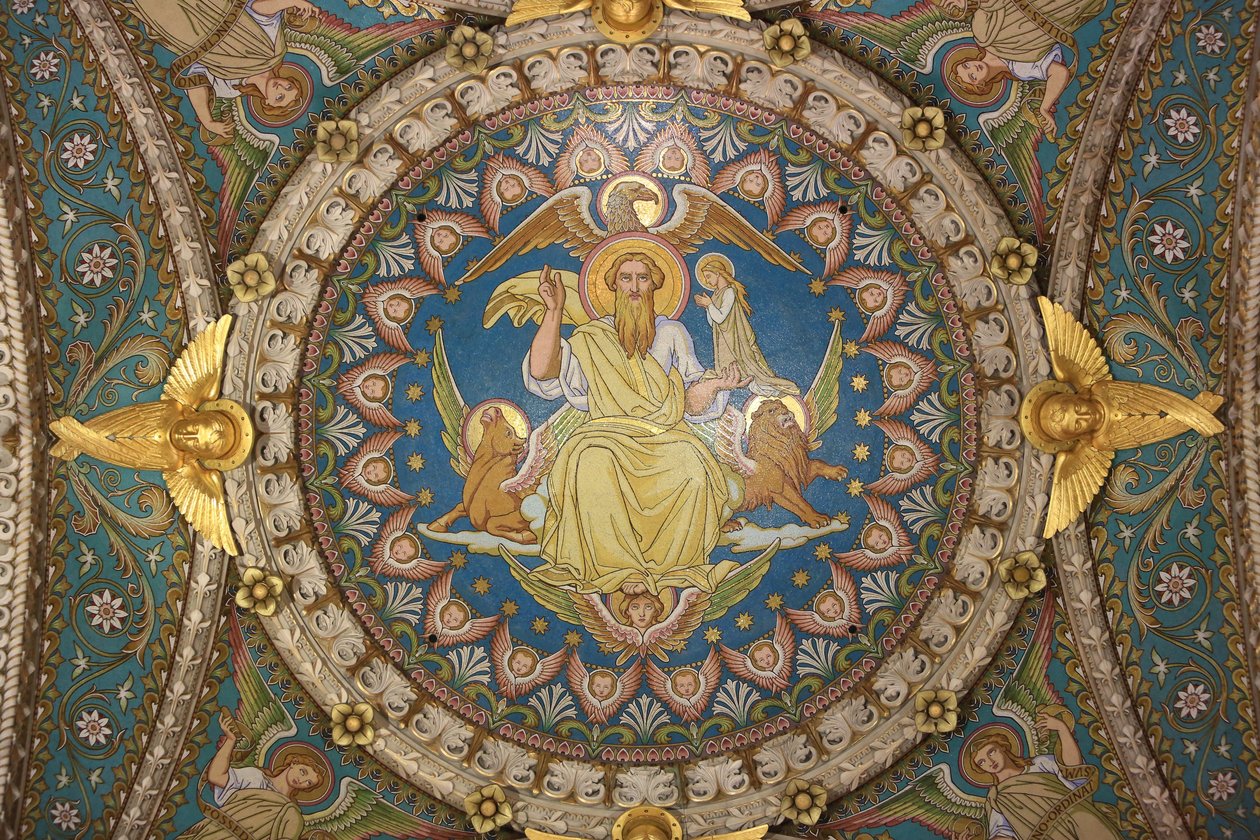 Christus in Majestät und Tetramorph, Basilika Notre-Dame de Fourvière, Lyon von Unbekannt