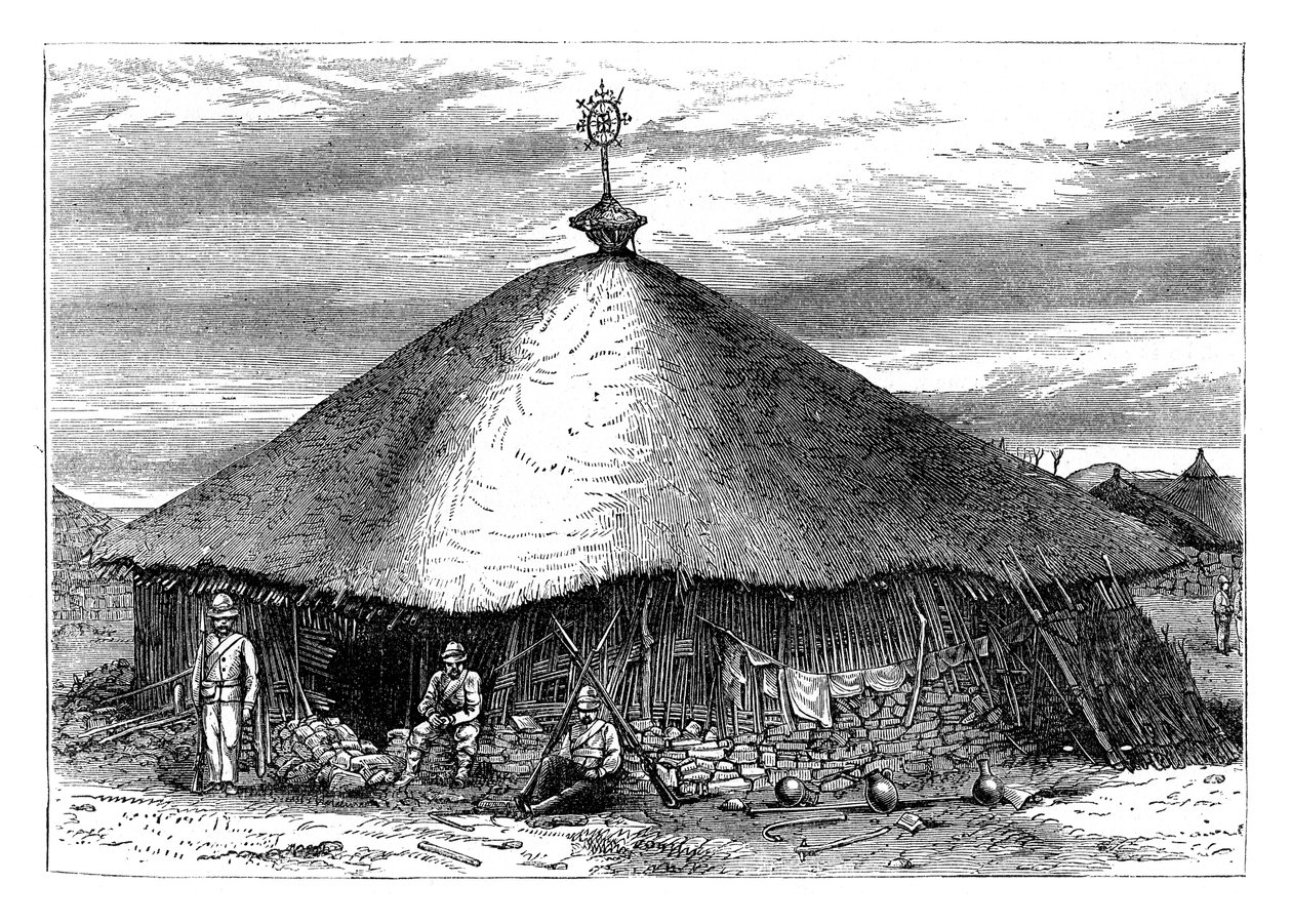Kirche in Magdala mit Theodores Grab, Äthiopien von Unbekannt