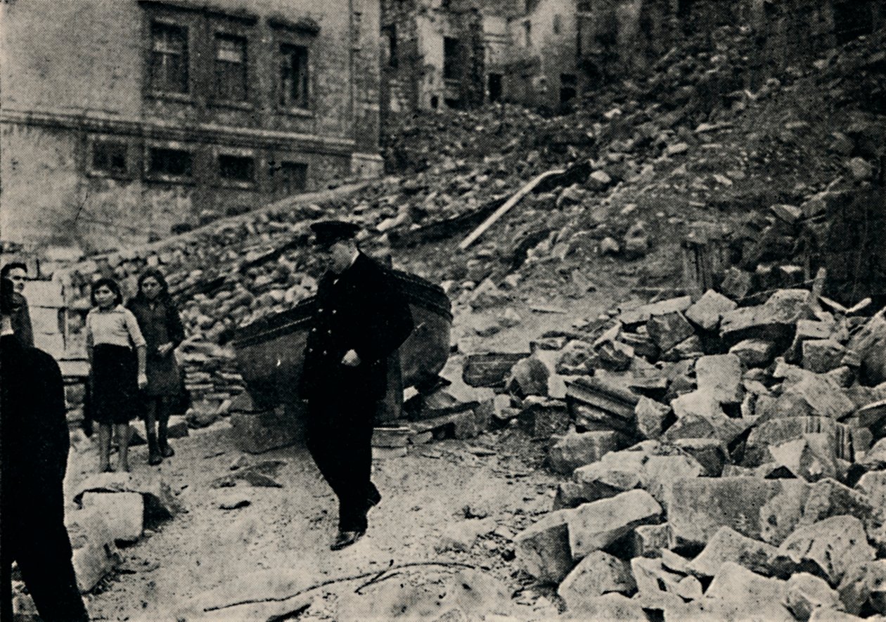 Churchill besucht das bombardierte Malta, 1943, 1945 von Unbekannt