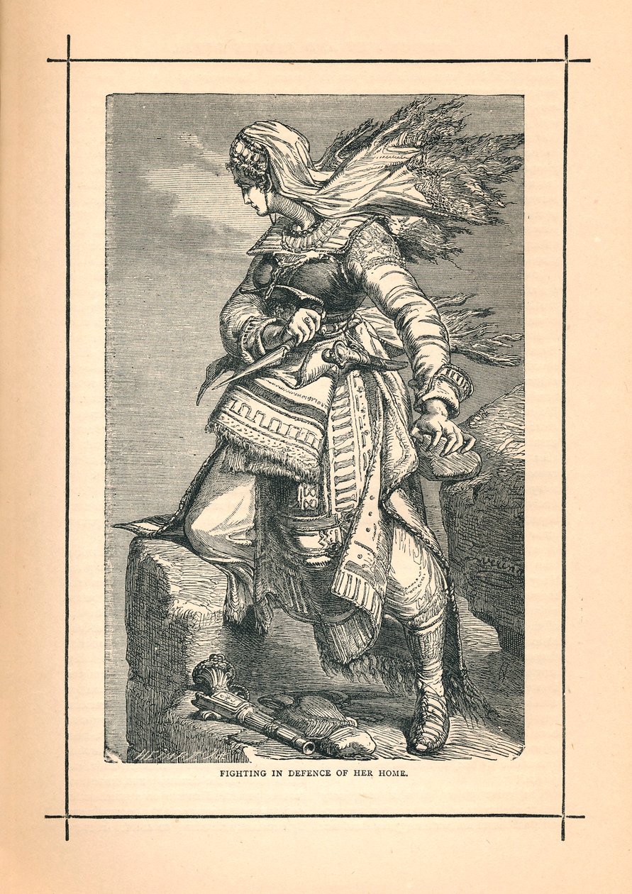 Tscherkessische Frauen kämpfen für Schamyl gegen die russische Invasion, 1839 von Unbekannt