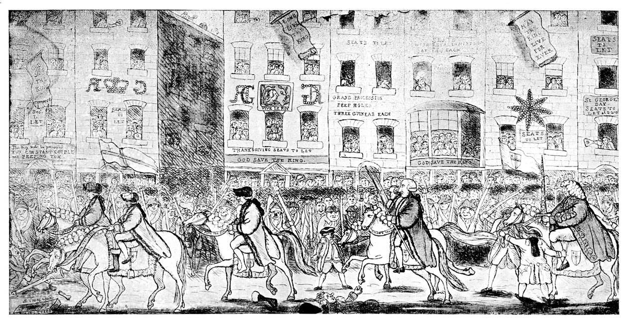 Städtische Reitkunst oder Prozession nach St. Pauls, 1789 von Unbekannt