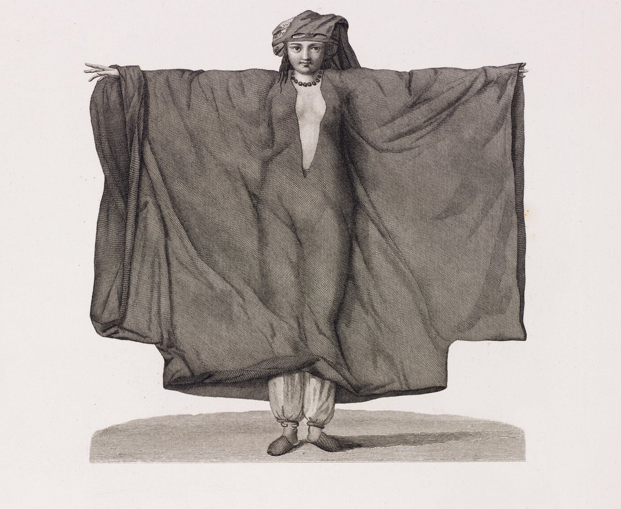 Nahaufnahme einer Frau in einem roten Seidenkleid (Illustration) von Unbekannt