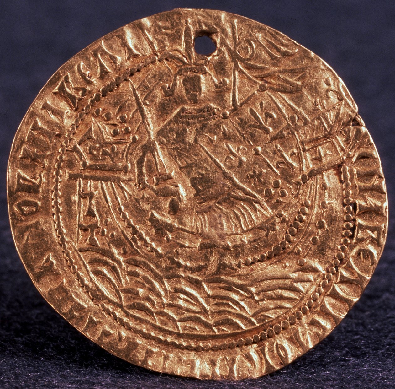 Münze Korabelnik von Zar Iwan III. Rückseite: Herrscher auf seinem Schiff, 1471-1490 von Unbekannt