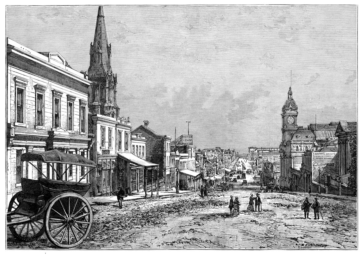 Collins Street, Melbourne, Victoria, Australien, 19. Jahrhundert von Unbekannt