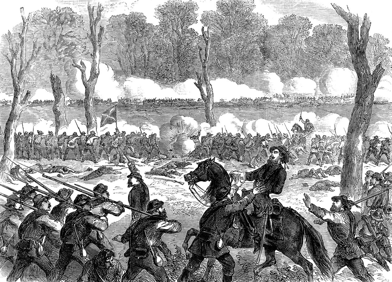 Konföderierter General Hood verwundet in der Schlacht von Chickamauga, Amerikanischer Bürgerkrieg, 1863 von Unbekannt
